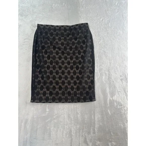 Vince Camuto Black Lace Overlay Lined Pencil Skirt - Size L - Picture 3 of 5